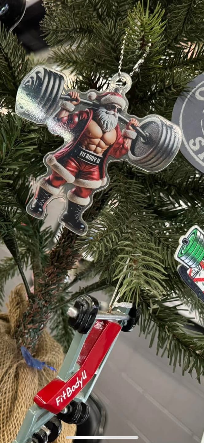 Customer photo review of Custom Ornament, Weight Lifting Santa Ornament, Christmas Decor