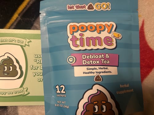 Customer photo review of Poopy Time Debloat & Detox Tea