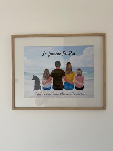 Customer photo review of Affiche Personnalisée - Famille Papa Maman Enfants & Animaux