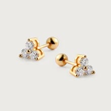 Customer photo review of Trinity Moissanite Sleep Stud Earrings