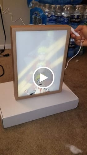 Customer video review of NRT Series LED Light Painting Anime Photo Frame Wall Art