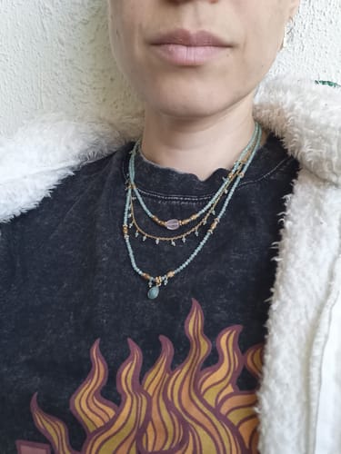 Customer photo review of שרשראות מהרני אמזונייט ורוז קוורץ