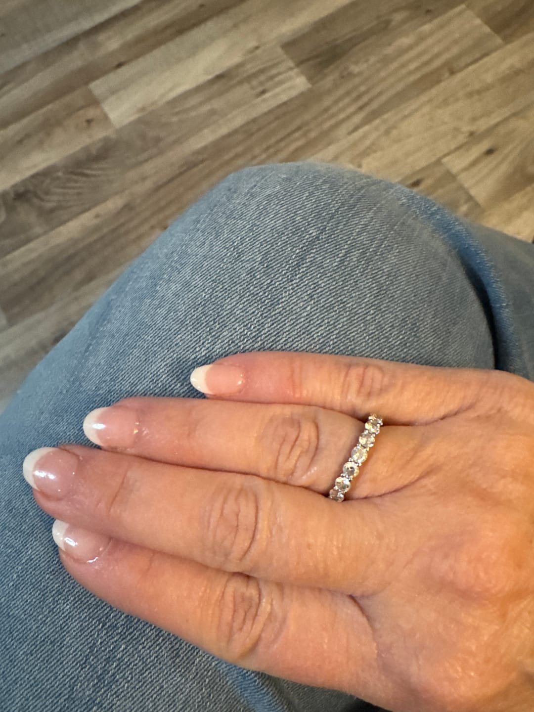 Customer photo review of Classic Wedding Band - Moissanite