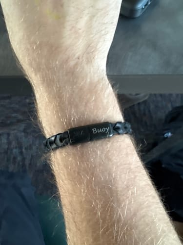 Customer photo review of 8mm Tire Track Leather Bracelet