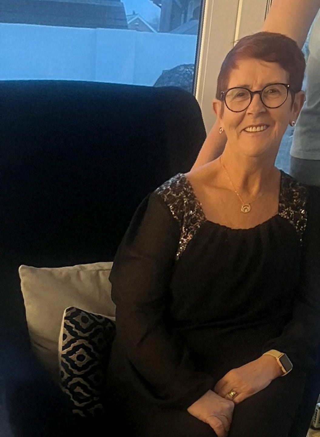 Customer photo review of Agata Black Sequin Detail Blouse