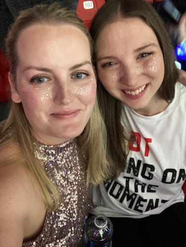 Customer photo review of Silver Glitter Freckles Makeup Patches