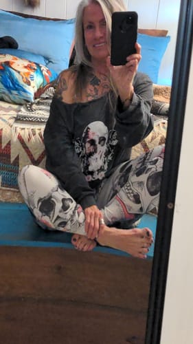 Customer photo review of Grey Floral Skulls & Roses Outfit