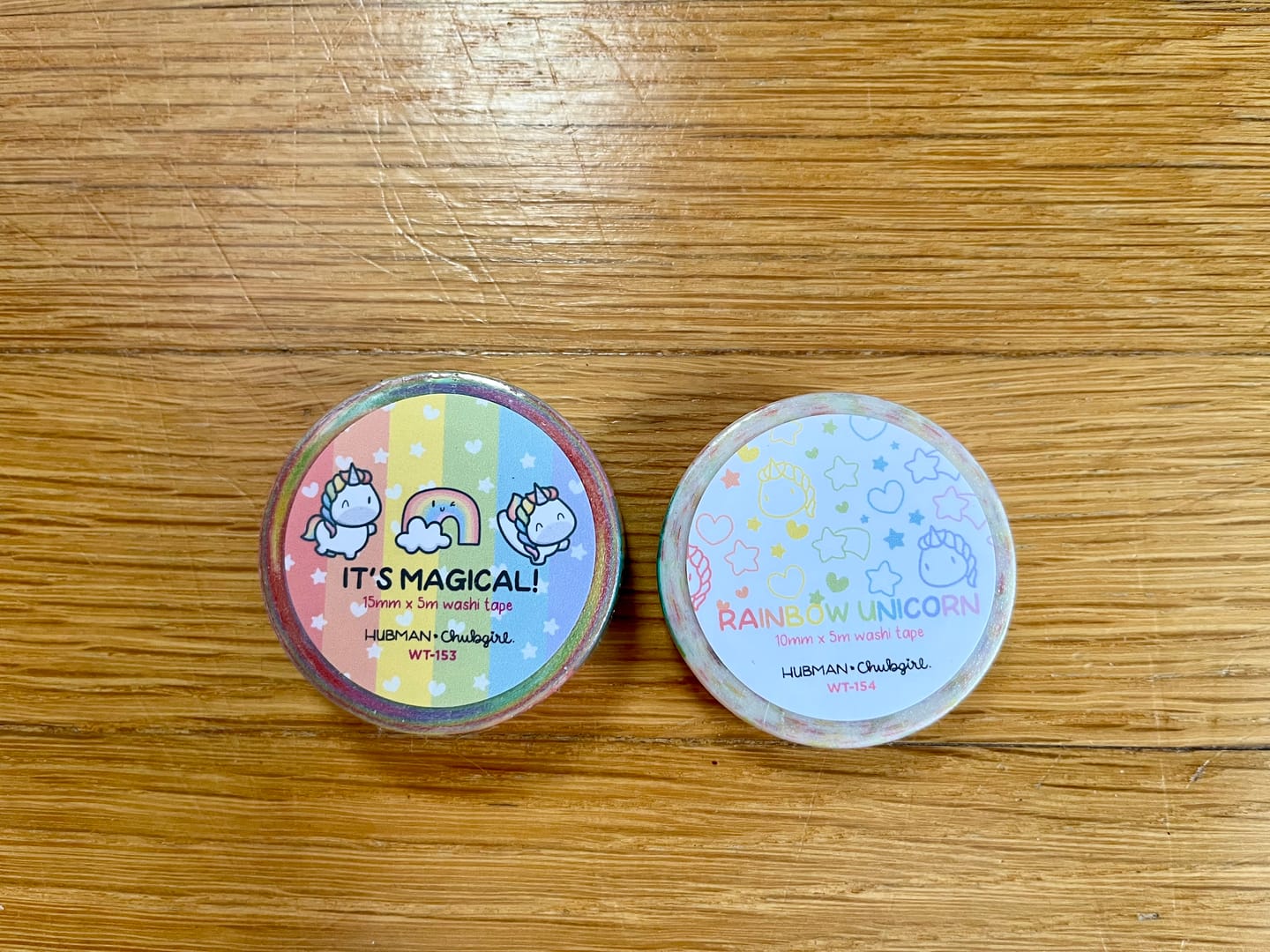 Customer photo review of Rainbow Unicorns Washi Tape (Set of 2)