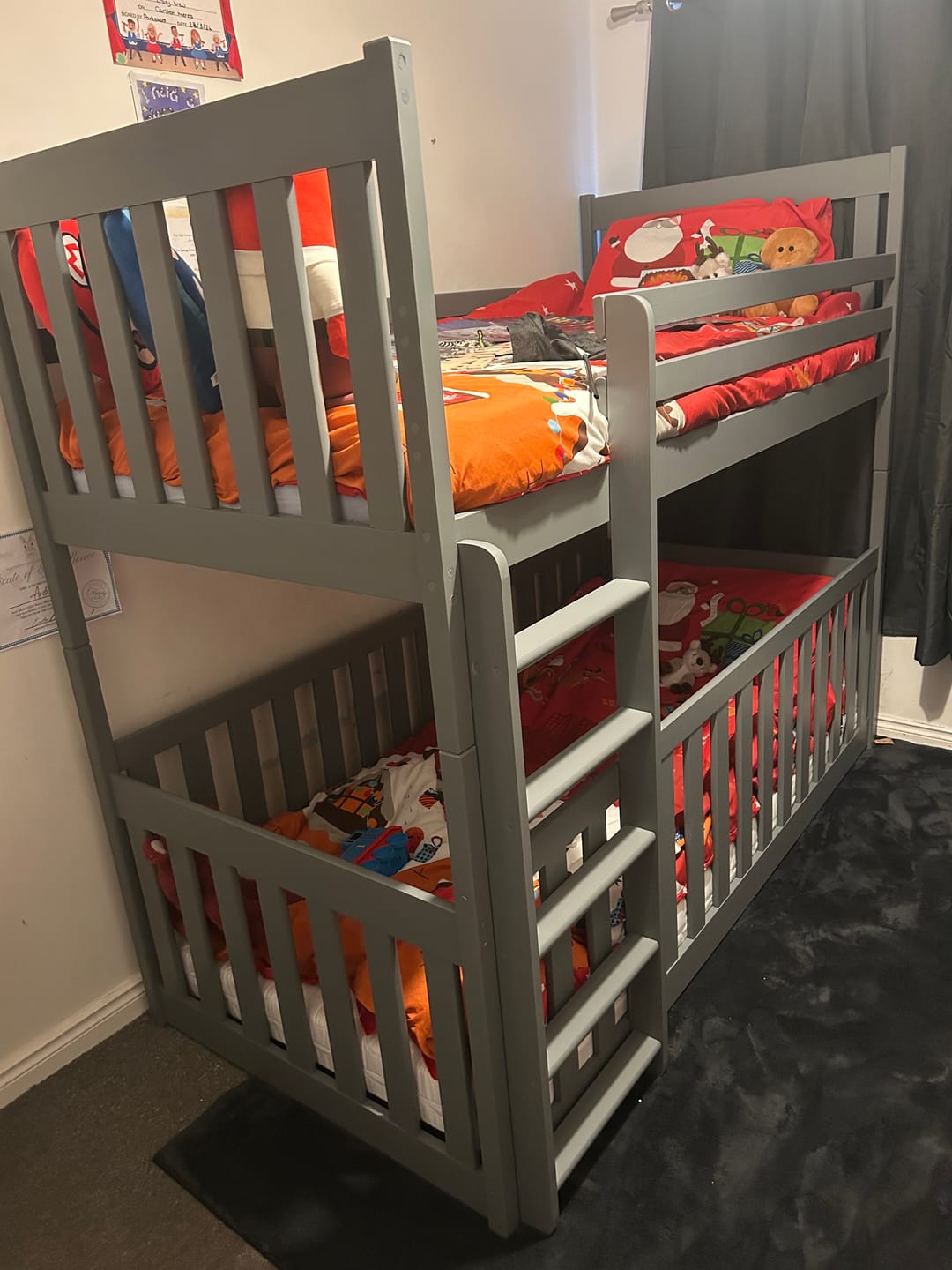 Customer photo review of Wooden Bunk Bed Cris with Cot Bed