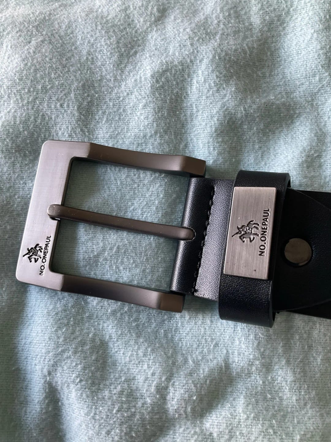 Customer photo review of PU Leather Belt Classic Pin Buckle — Cognac | KIMLUD