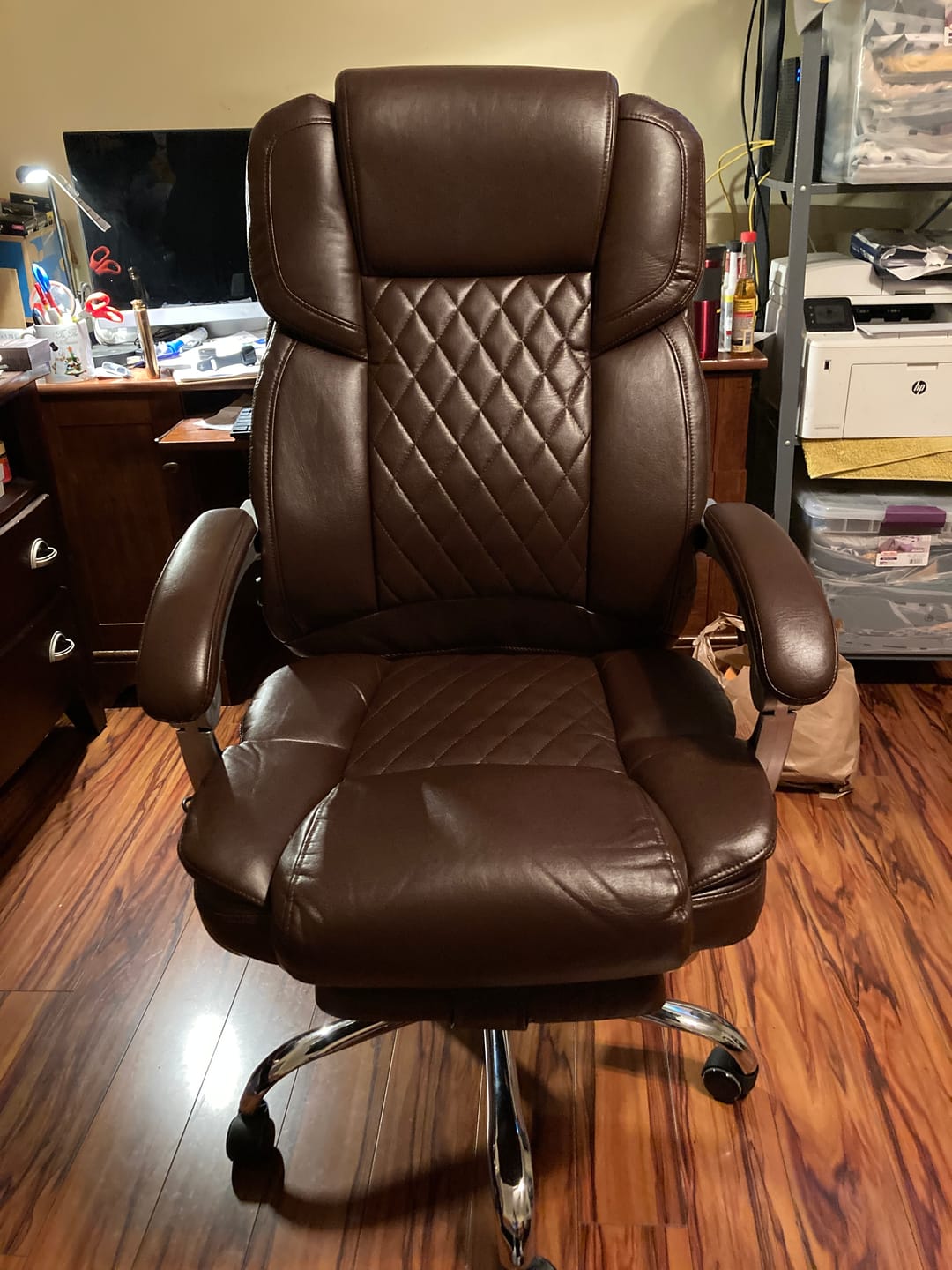 Customer photo review of Executive Office Chair, Ergonomic Desk Chair Big and Tall Massage and Heated, Brown