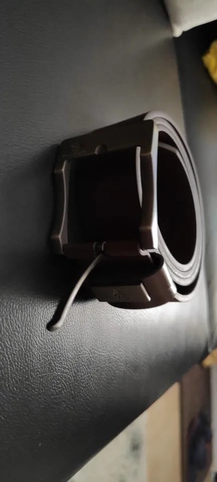 Customer photo review of PU Leather Belt Classic Pin Buckle — Cognac | KIMLUD
