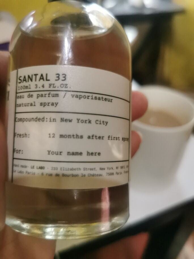 Customer photo review of Le Labo Fragrance