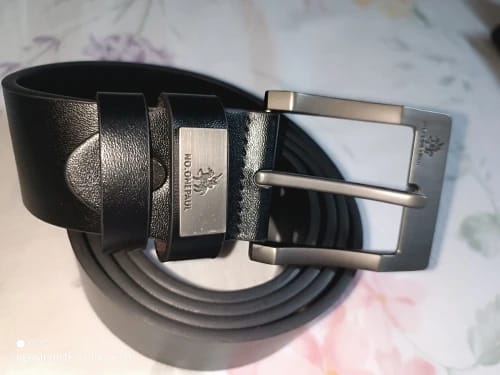 Customer photo review of PU Leather Belt Classic Pin Buckle — Cognac | KIMLUD