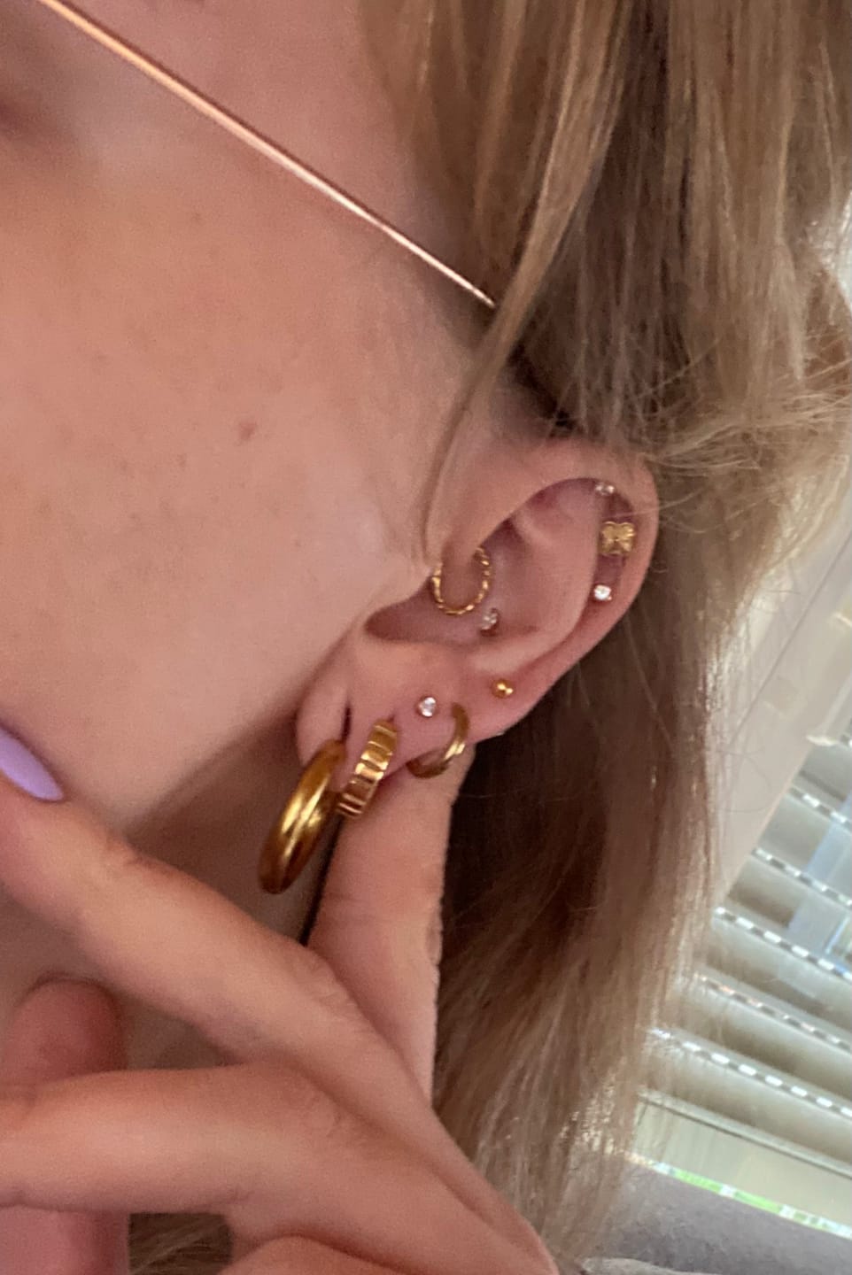 Customer photo review of Shine Clover Piercing | 18K vergoldet