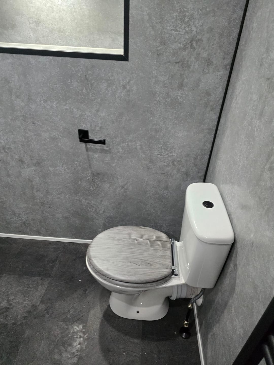Customer photo review of Premium Grey Concrete Matt Shower Wall Panel – 2400 x 1000mm