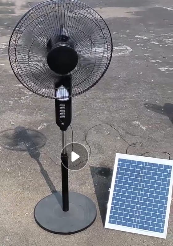 Customer photo review of Solar Powered Pedestal Fan Stand Fan Outdoor Indoor AC Adapter Caravan Solar Fan