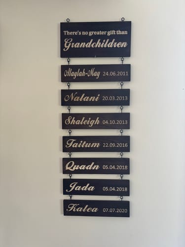 Customer photo review of Personalized Grandkids Hanging Sign (Engraved) Family Keepsake