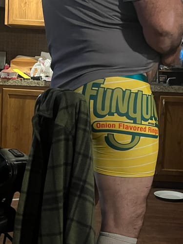 Customer photo review of SWAG - Snack Aisle Boxers: Funyuns