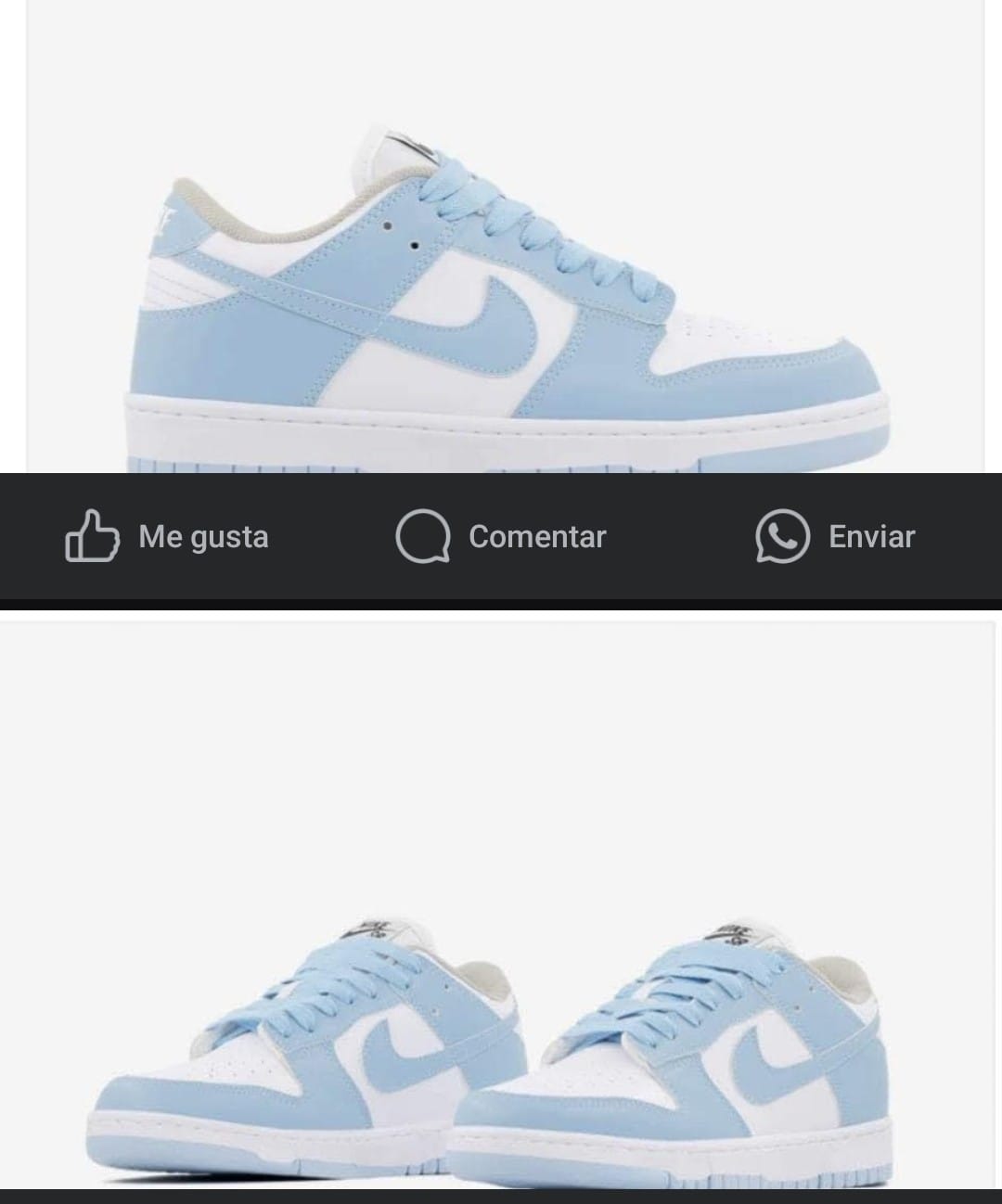 Customer photo review of Tenis Dunk Niebla Blanco Niebla