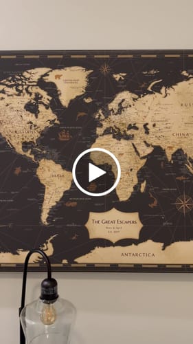 Customer video review of Pinnable World Journey Map • Rustic Gold