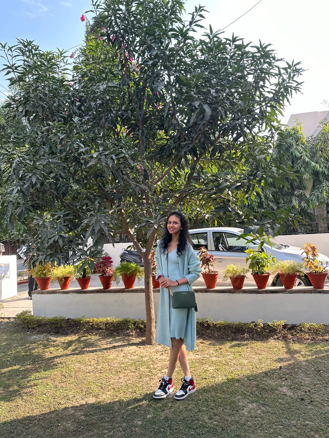 Customer photo review of Manie Bodycon Dress with Woolen Coat