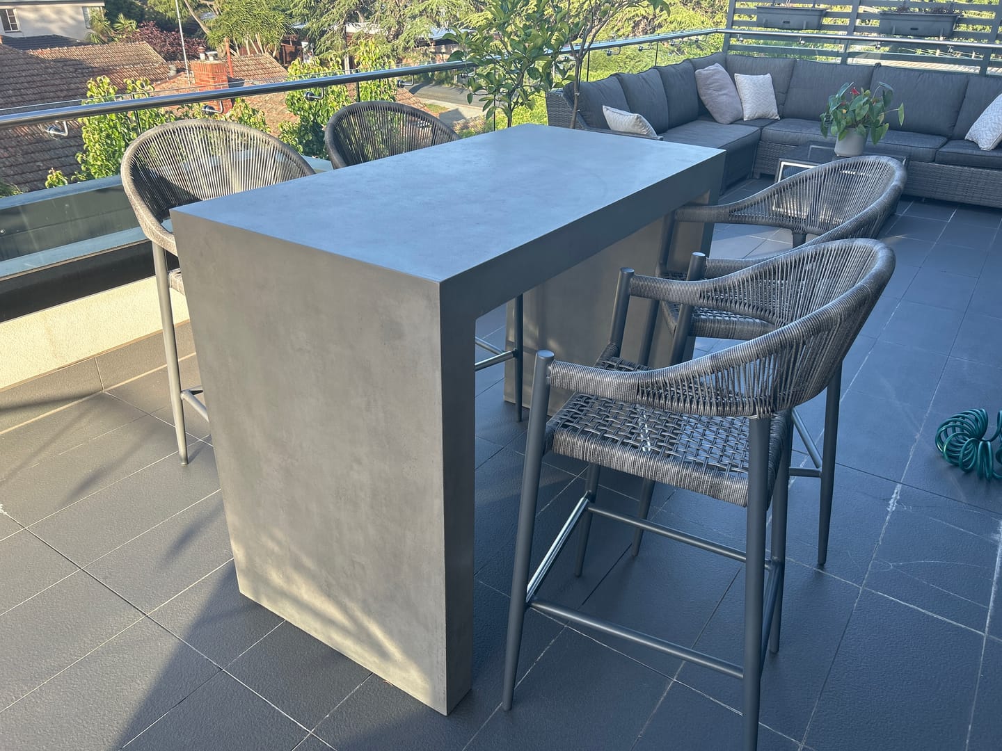 Customer photo review of Parakeet Aluminium and Rattan Outdoor Patio Bar Chair