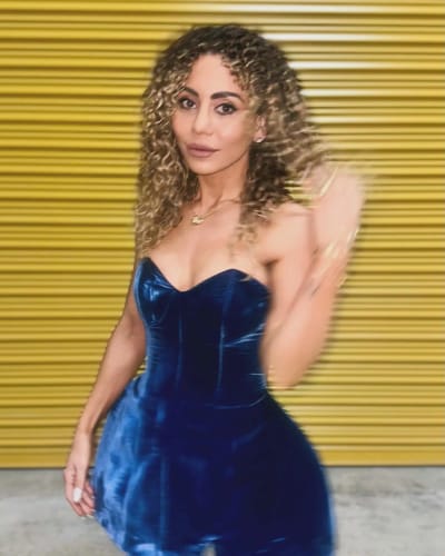 Customer photo review of Velvet Strapless Mini Dress