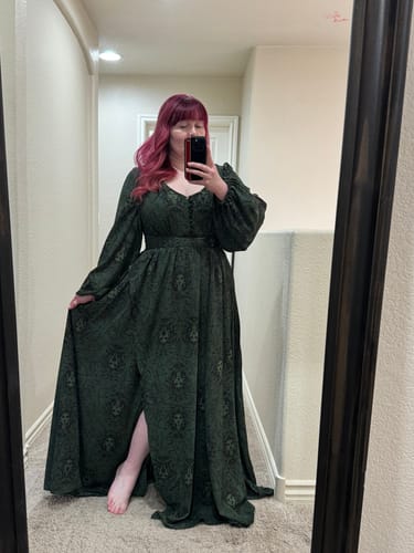 Customer photo review of Heroine Maxi Dress in Medusa Print