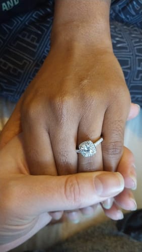 Customer photo review of The Victoria - Silver Wedding Ring Set