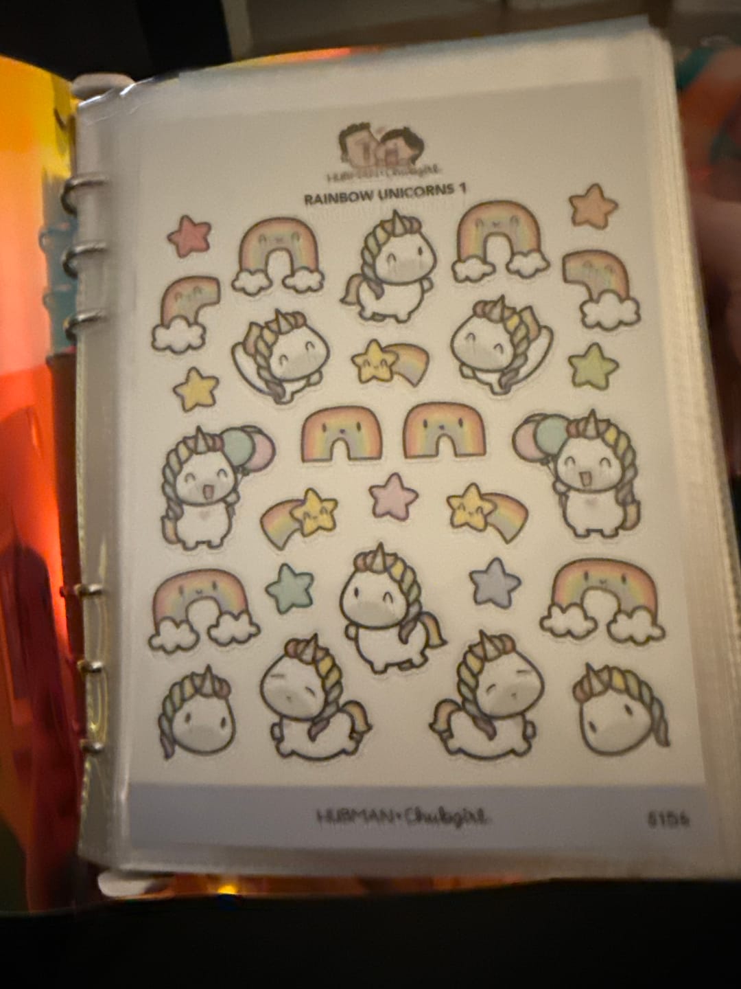 Customer photo review of Rainbow Unicorns 1 Sticker Sheet