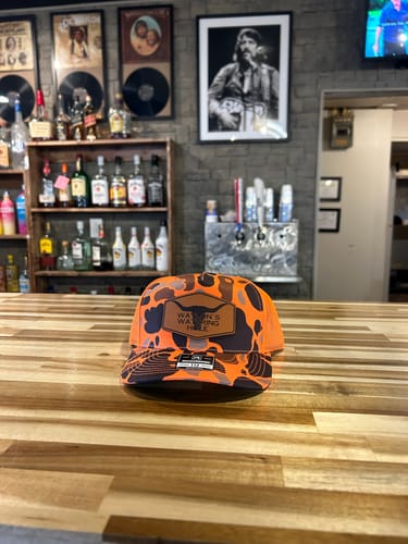 Customer photo review of Custom Leather Patch Hats Richardson CAMO Laser Engraved