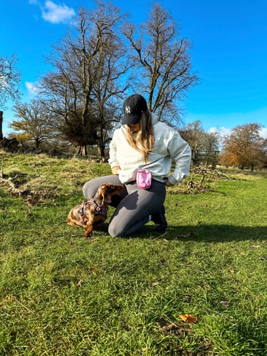 Customer photo review of Treat + Go Bag - Walkies Ready® Raspberry Pink
