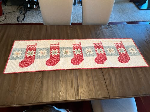Customer photo review of Starry Stockings Runner - Dark Blue Backing
