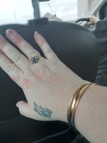 Customer photo review of Polished Copper & Brass Cuff