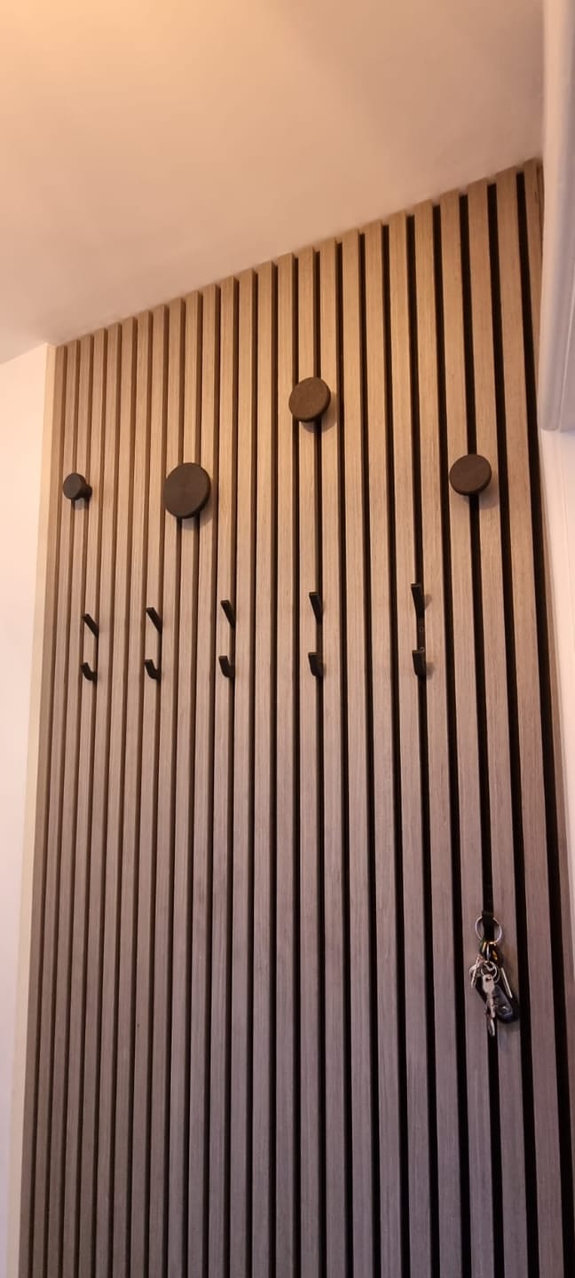 Customer photo review of Wooden Wall Panel | Grey Walnut | Premium 3-sided Wood Veneer