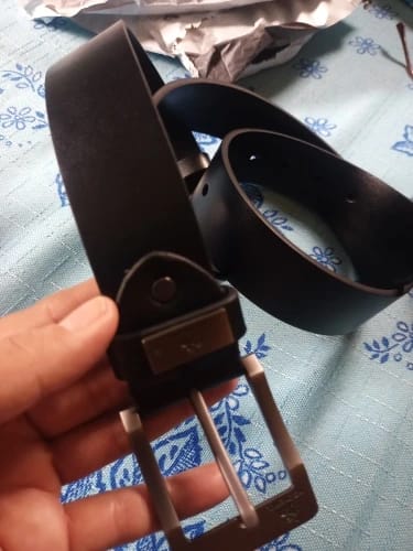 Customer photo review of PU Leather Belt Classic Pin Buckle — Cognac | KIMLUD