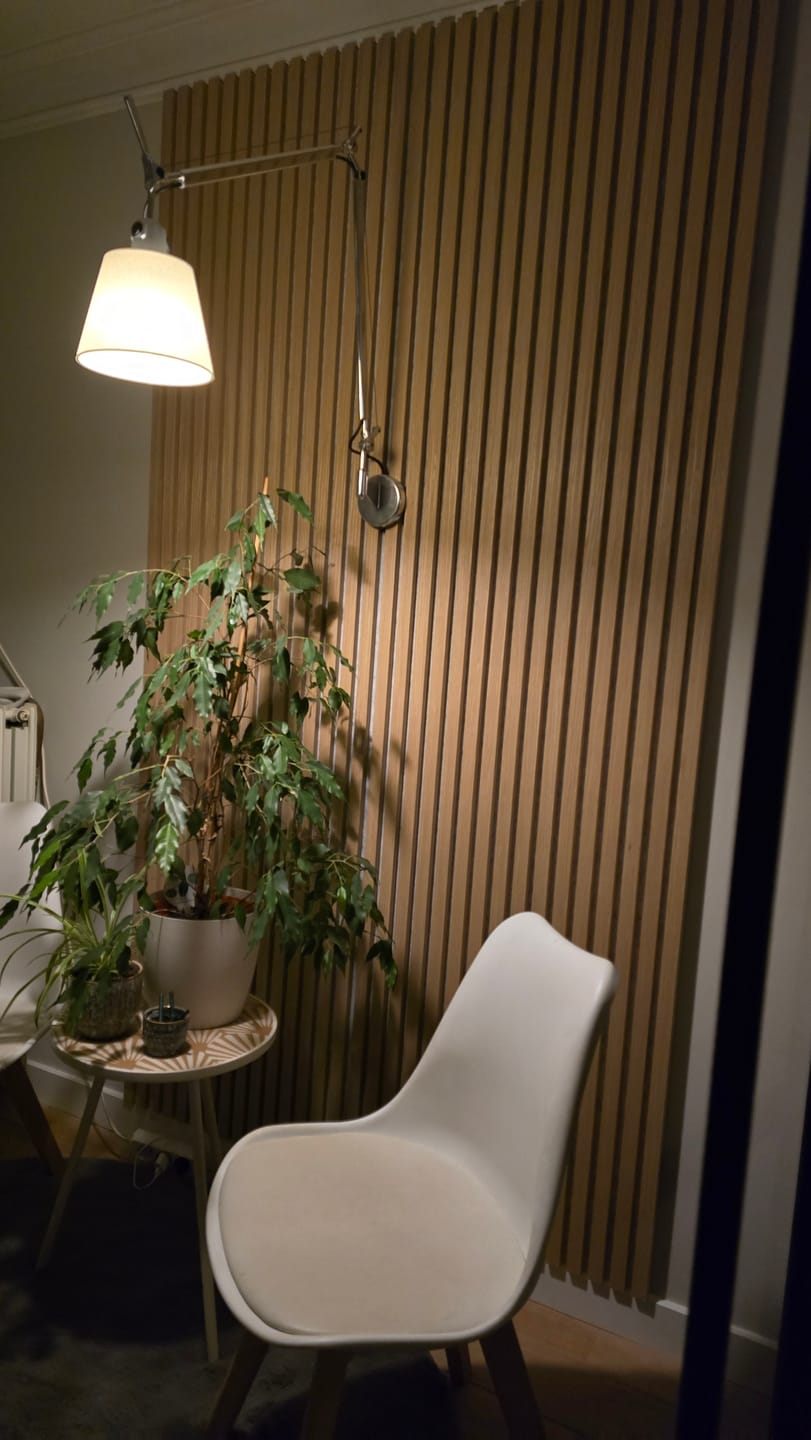Customer photo review of AkuPanel Naturel Eiken-Hout met Grijs Vilt | 240cm x 60cm | 3-zijdig écht houtfineer