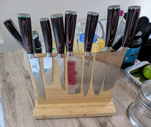 Customer photo review of Messerset Premium 8-teilig + Gratis Kochkurs & Buch (NTV DEAL)