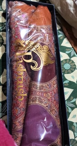 Customer photo review of Pashtush Womens Faux Pashmina Shawl, Ethnic Weave Design, Multicolour