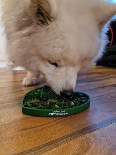 Customer photo review of Lick Mat - Forest Green