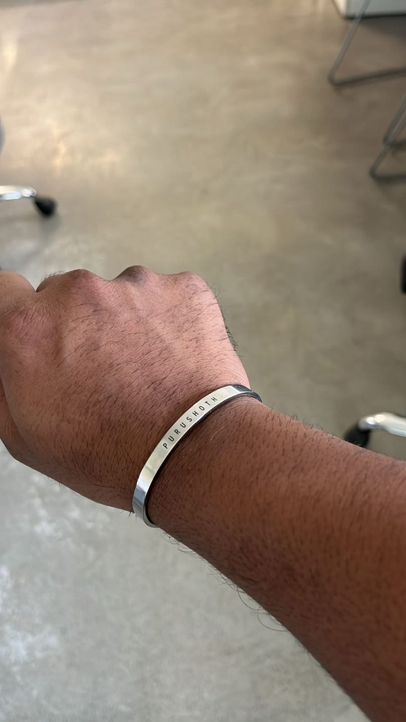 Customer photo review of Personalised Silver Kada
