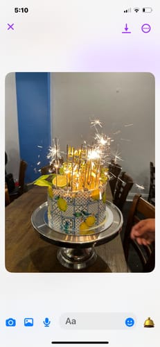 Customer photo review of Italian Blue Tiles - Icing Cake Wrap