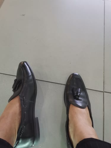 Customer photo review of Noel Belgian Loafer Tassel - Solid Black