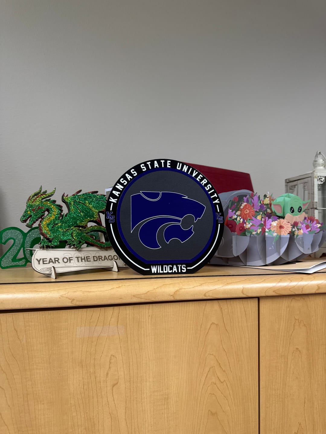 Customer photo review of Kansas State Wildcats "Double Play" On the Shelf or on the Wall Art