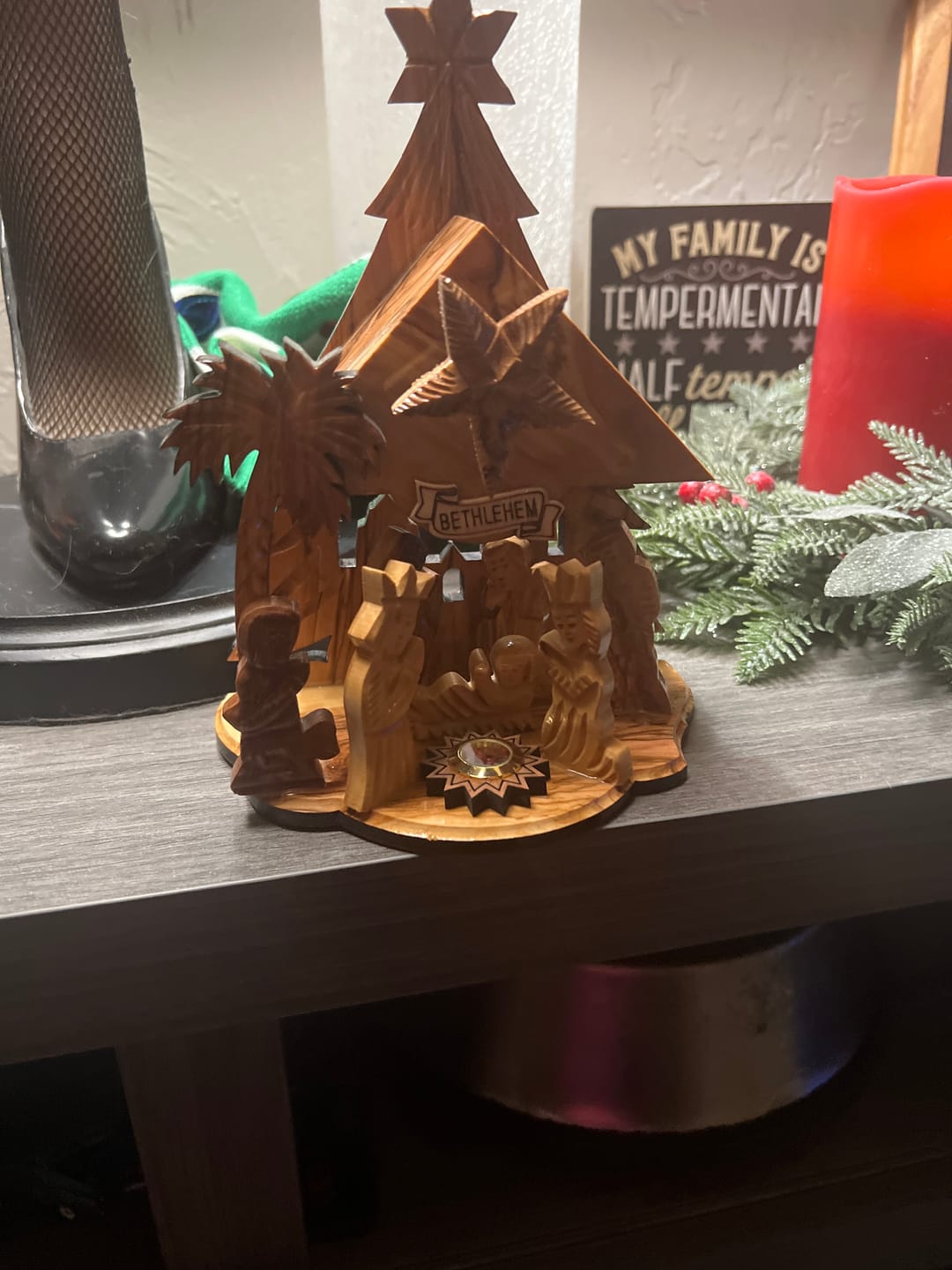 Customer photo review of Olive Wood Nativity Scene with Music Box - (8x6 Inches)