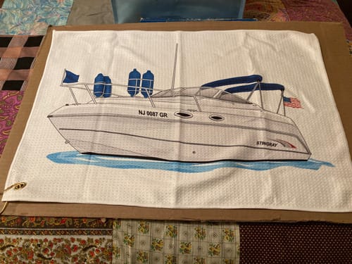 Customer photo review of Custom Golf Towel