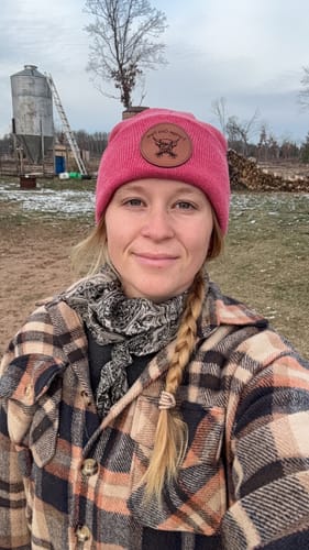 Customer photo review of Custom Leather Patch Beanie