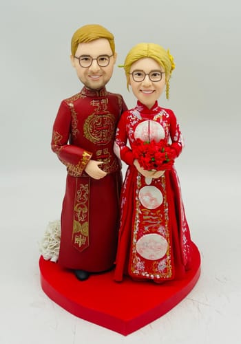 Customer photo review of Polymer Clay Figurines Get Married Gift Handmade Wedding Anniversary