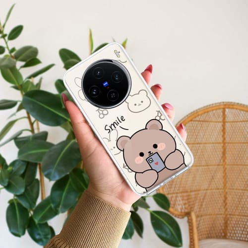 Customer photo review of Cute Bear Transparent Silicon Case For Vivo